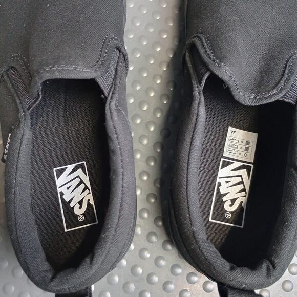 Vans Asher Kids Slip On Skate Shoes Black - Picture 3 of 6